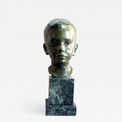  Gorham Manufacturing Co An American 1940s bronze bust of a young boy signed J G Kendall - 976585