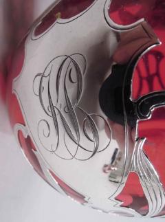  Gorham Manufacturing Co Antique Gorham Art Nouveau Red Silver Overlay Perfume - 3772008