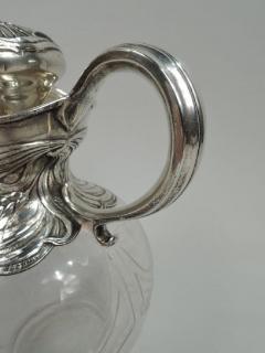  Gorham Manufacturing Co Antique Gorham Art Nouveau Sterling Silver Crystal Whiskey Decanter - 3754039