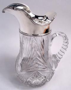  Gorham Manufacturing Co Antique Gorham Brilliant Cut Glass Sterling Silver Water Pitcher - 4107098