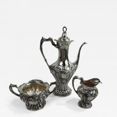  Gorham Manufacturing Co Antique Gorham Chantilly Grand Sterling Silver 3 Piece Coffee Set - 3755761