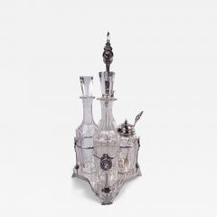  Gorham Manufacturing Co Antique Gorham Coin Silver Cruet Stand in Classical Medallion - 4023090