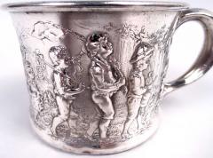  Gorham Manufacturing Co Antique Gorham Edwardian Sterling Silver Boy s Expedition Baby Cup - 4215159