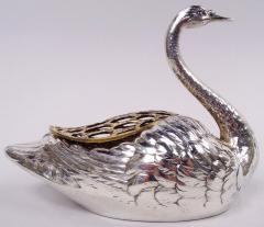  Gorham Manufacturing Co Antique Gorham Edwardian Sterling Silver Swan Bird Bowl - 4020673