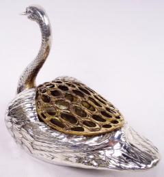  Gorham Manufacturing Co Antique Gorham Edwardian Sterling Silver Swan Bird Bowl - 4020677
