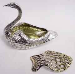  Gorham Manufacturing Co Antique Gorham Edwardian Sterling Silver Swan Bird Bowl - 4020679