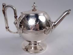  Gorham Manufacturing Co Antique Gorham Medallion Coin Silver 5 Piece Coffee Tea Set - 4337658