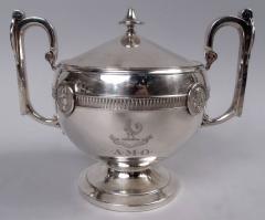  Gorham Manufacturing Co Antique Gorham Medallion Coin Silver 5 Piece Coffee Tea Set - 4337660