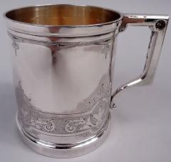  Gorham Manufacturing Co Antique Gorham Victorian Classical Coin Silver Baby Cup - 4341296