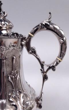  Gorham Manufacturing Co Antique Gorham Victorian Gothic Classical Coin Silver Coffeepot - 4190285