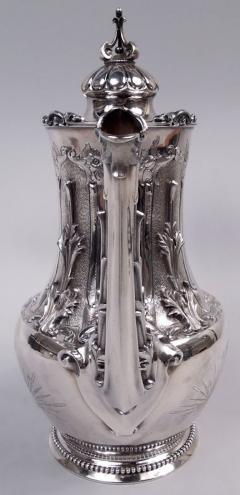 Gorham Manufacturing Co Antique Gorham Victorian Gothic Classical Coin Silver Coffeepot - 4190290