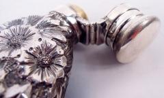  Gorham Manufacturing Co Antique Gorham Victorian Repousse Sterling Silver Flask 1890 - 4533382