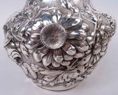  Gorham Manufacturing Co Antique Gorham Victorian Water Pitcher with Floral Repousse 1887 - 4533465