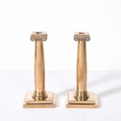  Gorham Manufacturing Co Art Deco Solid Bronze Plinth Base Corinthian Style Candleholders signed Gorham - 4720027