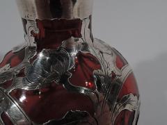 Gorham Manufacturing Co Beautiful Antique Gorham Classical Red Silver Overlay Perfume - 3750114