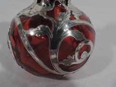  Gorham Manufacturing Co Beautiful Antique Gorham Classical Red Silver Overlay Perfume - 3750115
