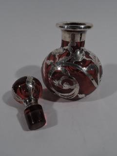  Gorham Manufacturing Co Beautiful Antique Gorham Classical Red Silver Overlay Perfume - 3750139