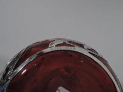  Gorham Manufacturing Co Beautiful Antique Gorham Classical Red Silver Overlay Perfume - 3750156