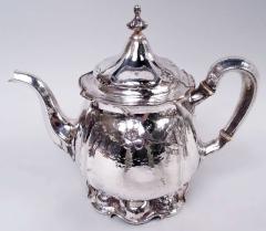  Gorham Manufacturing Co Gorham Art Nouveau Martel Silver Coffee Tea Set on Tray - 4386001