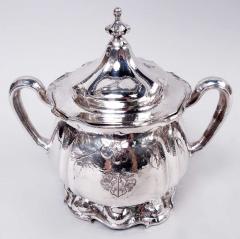  Gorham Manufacturing Co Gorham Art Nouveau Martel Silver Coffee Tea Set on Tray - 4386002