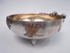  Gorham Manufacturing Co Gorham Japonesque Hand Hammered Mixed Metal Dragonfly Bowl 1883 - 3764756