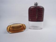  Gorham Manufacturing Co Gorham Jumbo Sterling Silver Leather Safari Flask 1896 - 3765087