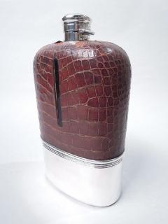  Gorham Manufacturing Co Gorham Jumbo Sterling Silver Leather Safari Flask 1896 - 3765088