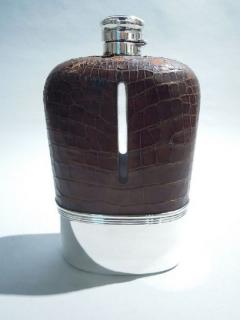  Gorham Manufacturing Co Gorham Jumbo Sterling Silver Leather Safari Flask 1896 - 3765089