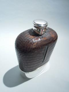  Gorham Manufacturing Co Gorham Jumbo Sterling Silver Leather Safari Flask 1896 - 3765090