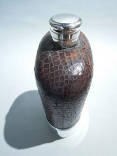  Gorham Manufacturing Co Gorham Jumbo Sterling Silver Leather Safari Flask 1896 - 3765091