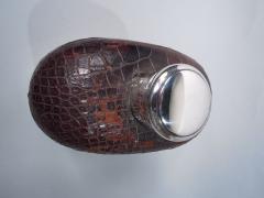  Gorham Manufacturing Co Gorham Jumbo Sterling Silver Leather Safari Flask 1896 - 3765092