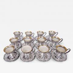  Gorham Manufacturing Co Gorham Martel Edwardian Art Nouveau Demitasse Holders Saucers 1920 - 4545633