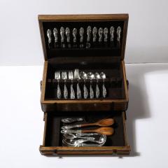  Gorham Manufacturing Co Gorham Sterling Decor Pattern Flatware Service for 12 With Serving Pieces - 3819441
