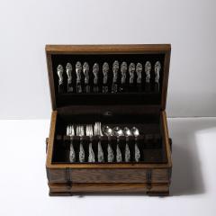  Gorham Manufacturing Co Gorham Sterling Decor Pattern Flatware Service for 12 With Serving Pieces - 3819442