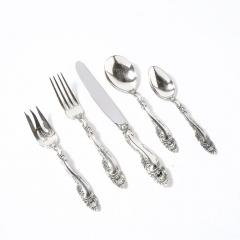  Gorham Manufacturing Co Gorham Sterling Decor Pattern Flatware Service for 12 With Serving Pieces - 3819446