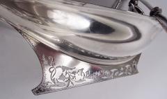  Gorham Manufacturing Co Gorham Sterling Silver Leaf Boat Bowl with Cherub Oarsman 1870 - 4032793