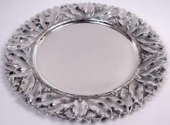  Gorham Manufacturing Co Gorham Strikingly Stylish Sterling Silver Plates in Bold Leaf Pattern - 4107088