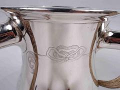  Gorham Manufacturing Co Large Gorham Edwardian Big Game Era Trophy Cup with Horn Handles - 3769927