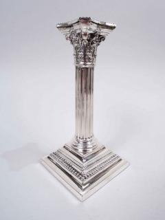  Gorham Manufacturing Co Pair of Antique Gorham Edwardian Classical Column Candlesticks - 3767306