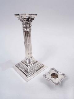  Gorham Manufacturing Co Pair of Antique Gorham Edwardian Classical Column Candlesticks - 3767310