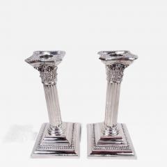  Gorham Manufacturing Co Pair of Antique Gorham Edwardian Classical Column Candlesticks - 3771679