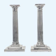  Gorham Manufacturing Co Pair of Antique Gorham Sterling Silver Column Candlesticks 1912 - 4515465