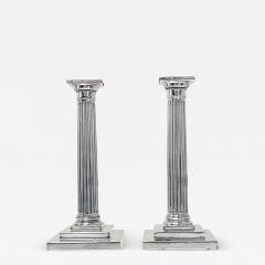  Gorham Manufacturing Co Pair of Antique Gorham Sterling Silver Column Candlesticks 1912 - 4515514