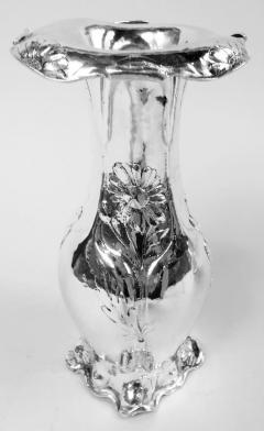  Gorham Manufacturing Co Pair of Gorham Art Nouveau Martele Silver Daisy Vases - 4084420