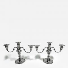  Gorham Manufacturing Co Pair of Gorham Chantilly Duchess Sterling Silver 3 Light Candelabra - 3755708