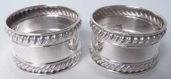  Gorham Manufacturing Co Pair of Gorham Edwardian Classical Sterling Silver Napkin Rings - 4388420