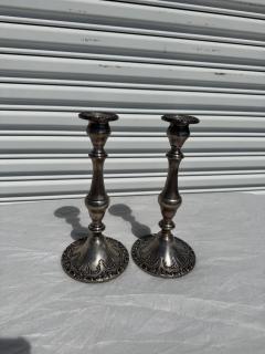  Gorham Manufacturing Co Pair of Gorham Sterling Silver Weighted Candleholders - 4359977