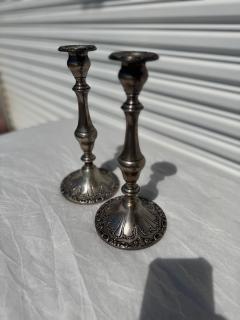  Gorham Manufacturing Co Pair of Gorham Sterling Silver Weighted Candleholders - 4360055
