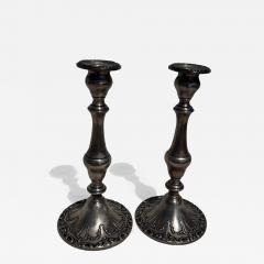  Gorham Manufacturing Co Pair of Gorham Sterling Silver Weighted Candleholders - 4361374