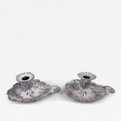  Gorham Manufacturing Co Pair of Gorham Victorian Classical Repousse Chambersticks 1891 - 4545641